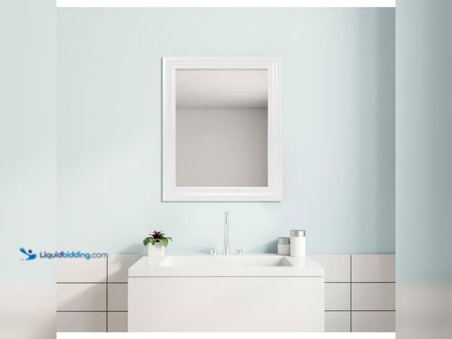 Lot 49-2021886 - Glacier Bay 23.5 in. W x 28.5 in. H Rectangular PS Framed Wall Bathroom Vanity Mirror in White (Scre...