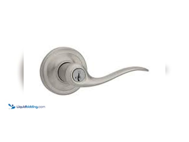 Lot 49-5459473 - Kwikset Tustin Satin Nickel Entry Door Handle Featuring SmartKey Security. Model # 740TNL 15 SMT CP ...