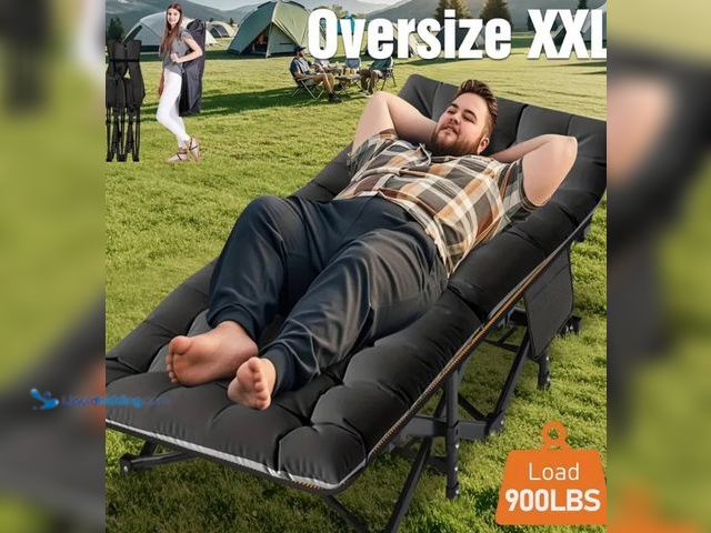 Lot 49-1800265 - New XL Camp Cot with Mattress Cushion.