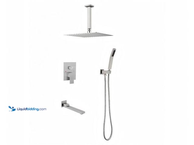Lot 49-5476383 - Tahanbath
2-Spray 2 GPM Rectangle Ceiling Mounted Dual Shower System Combo Set with 16 in Shower he...