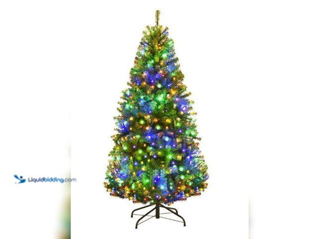 Lot 49-1546895 - Costway - 4Ft Pre-Lit Artificial Christmas Tree Hinged 100 LED Lights - Green, Model # COST00561, Un...