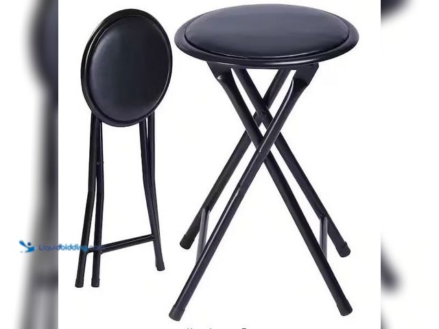 Lot 49-5486255 - Homy Casa
NEW PORT 18.1 in. Black Round Metal Folding Stool with Cushioned Polyster Seat (Set of 1)...