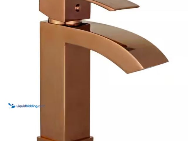 Lot 49-1624684 - Eisen Home Marella Single-Handle Single-Hole Bathroom Faucet in Rose Gold Model # EH-10167B2-RG, Unu...