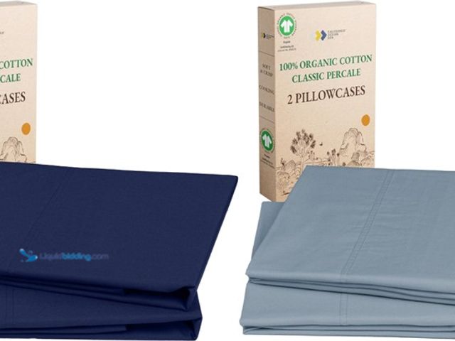 Lot 49-5539622 - California Design Den 100% Organic Cotton Standard/Queen Pillow Cases 2, Soft Percale Weave Cotton P...