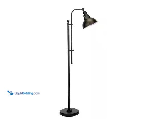 Lot 49-3639286 - Merra 65 in. Adjustable Aged Bronze Industrial Floor Lamp with Metal Shade, Model: PTL-1816-00-BNHD-...
