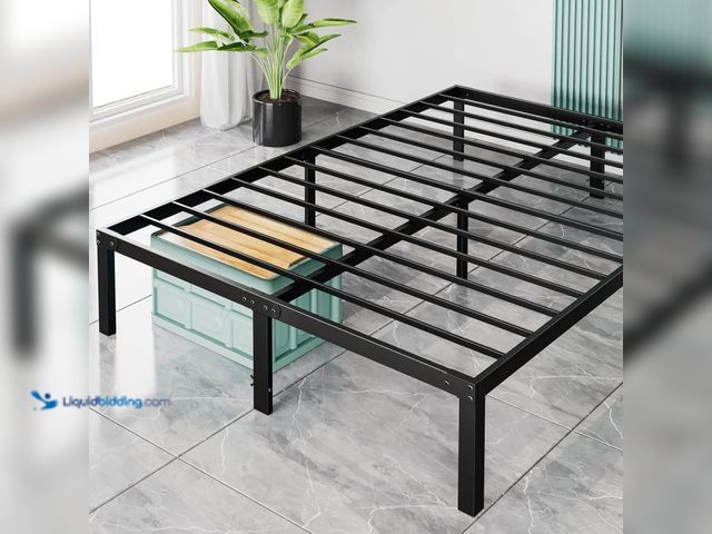 Lot 49-3531722 - King Sze - Yapamar Heavy Duty Metal Bed Frame with Sturdy Steel Slat Support, Noise Free, Easy Assem...