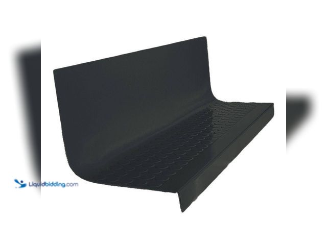 Lot 49-5433701 - Vantage Profile Raised Circular Design 1-Piece Tread and Riser Black 20-7/16 in. x 42 in. Rubber Squ...