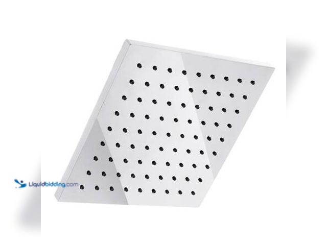 Lot 49-5541624 - Glacier Bay Modern 1-Spray Pattern 8 in. Single Wall Mount Fixed Rain Shower Head in Chrome. Model #...