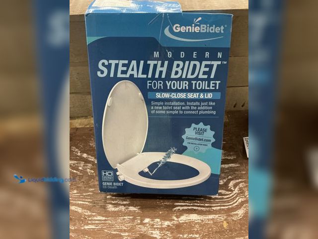 Lot 49-5549909 - GenieBidet Left Side Bidet Toilet Seat Elongated - Dual Nozzles with T adapter & Bottle - Adjustable...