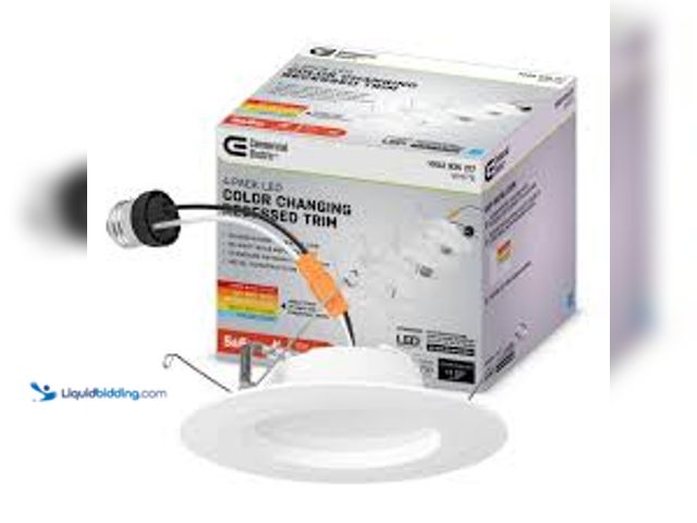 Lot 49-5411950 - Commercial Electric CE 5/6 in. 5CCT selectable Recessed Retrofit Trim California 4-Pack. Model # NS0...