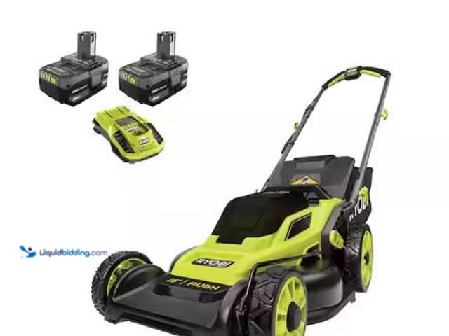 Lot 49-1569020 - RYOBI ONE+ HP 18V Brushless 16 in. Cordless Battery Walk Behind Push Lawn Mower with (2) 4.0 Ah Batt...