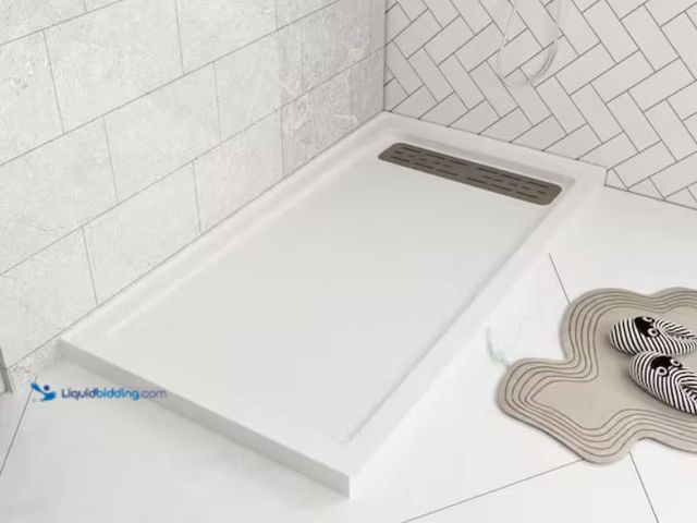 Lot 49-2006709 - DEERVALLEY 60 in. L x 32 in. W Acrylic Single Threshold Alcove Shower Pan Base in White with Right D...