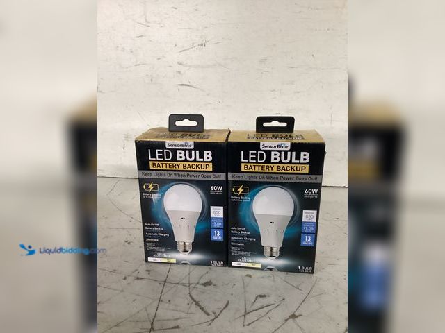 Lot 49-3617663 - Sensor Brite Set of (2) 60-Watt A15 Soft White LED Light Bulb with Backup Battery - New SKU # 101172...