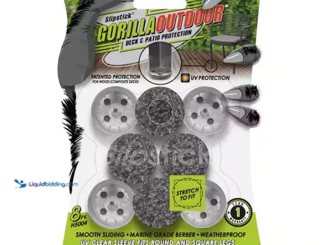 Lot 49-3471633 - (4) Gorilla Floor Protection Gorilla Outdoor Clear Sleeve Berber Pads 1 in. Model # H5004, Unused, 4...