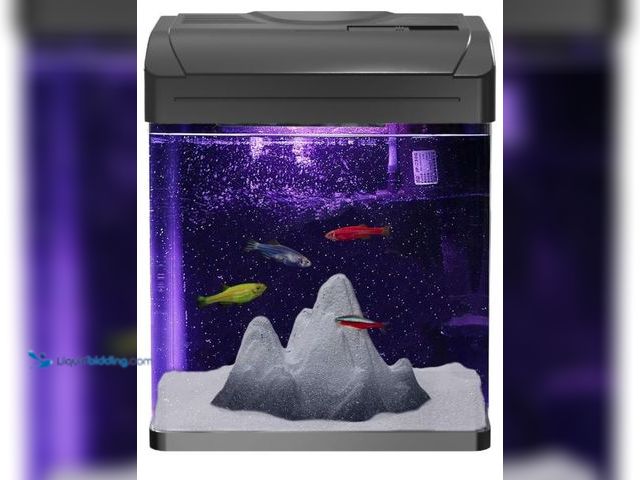 Lot 49-5436512 - Small Fish Tank Aquarium Kit, HD Glass Betta Fish Tank with 3-in-1 Silent Water Pump Filter System, ...