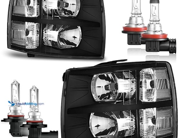 Lot 49-5452056 - Headlights Assembly with Bulbs for 2007-2013 Chevy Silverado 1500 for 2007-2014 Silverado 2500HD 350...