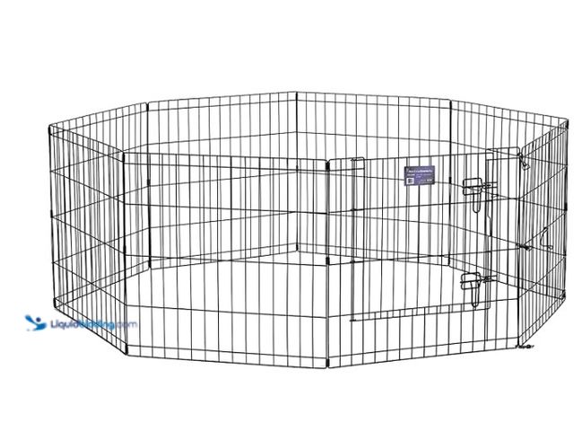 Lot 49-1571287 - Midwest Homes for Pets Folding Metal Puppy/Dog Exercise Pen, Indoor/Outdoor Playpen with Secure Door...