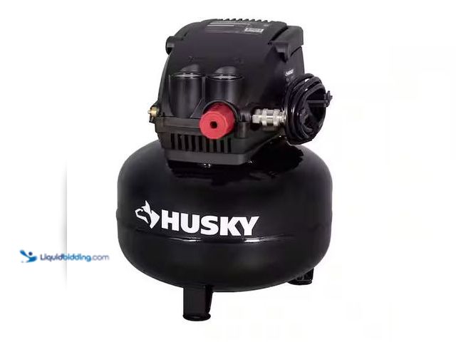 Lot 49-1568645 - Husky 3 Gal. 120 PSI Portable Electric Oil-Free Light Duty Pancake Air Compressor with Fold Down Han...