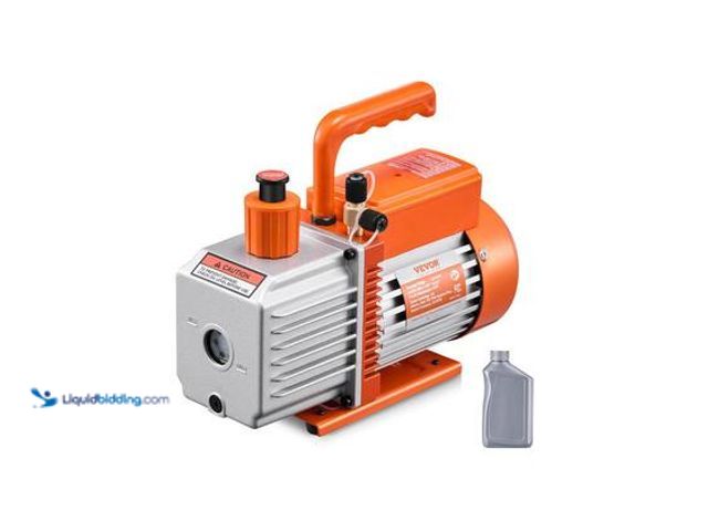 Lot 49-5539806 - VEVOR Vacuum Pump 6 CFM HVAC 2 Stage Rotary Vane Vacuum Pump for R134a R22 R410a Systems Auto AC Vac...