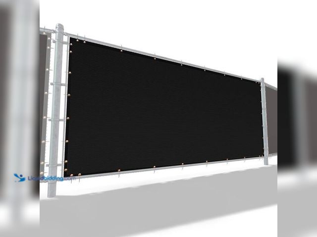Lot 49-2024847 - ROYAL SHADE 6 ft. x 50 ft. Black Plastic Mesh Fabric Privacy Fence Screen with Perimeter Stitched Ed...