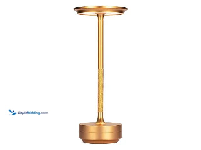 Lot 49-3471314 - Cordless LED Rechargeable Touch Sensor Table Lamp 5.1"W x 11.22"T Gold - NEW - The rechargeable nigh...
