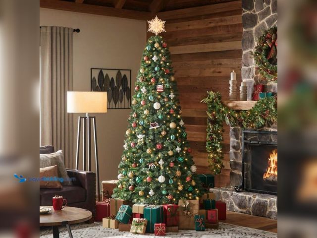 Lot 49-2005526 - Home Accents Holiday 7.5 ft Festive Pine LED Pre-Lit Tree, Model # 1007 124 301, Unused, Powers on. ...