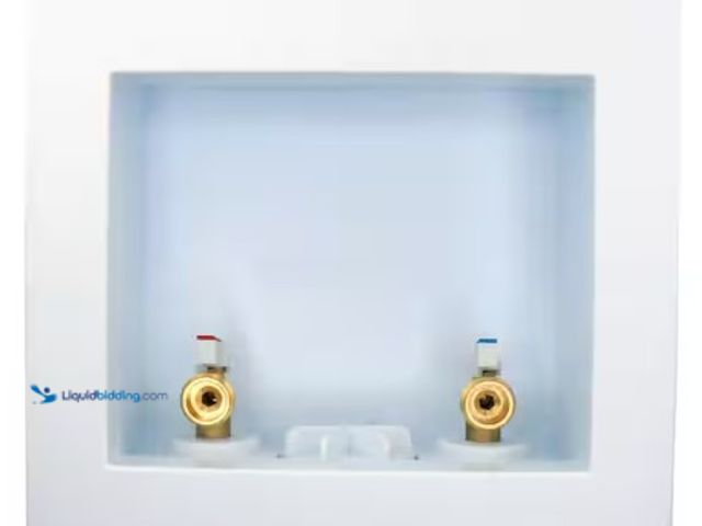Lot 49-2025678 - Everbilt 1/2 in. Brass PEX-A Barb x 3/4 in. Male Hose Thread Washing Machine Outlet Box, Model # EBE...