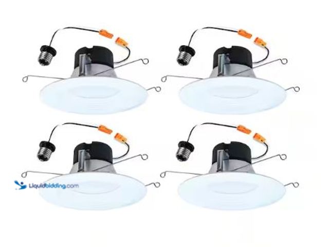Lot 49-1625345 - HALO LT 5/6 in. Adjustable Integrated LED Recessed Light Trim Retrofit Module with Baffle Trim 5CCT ...