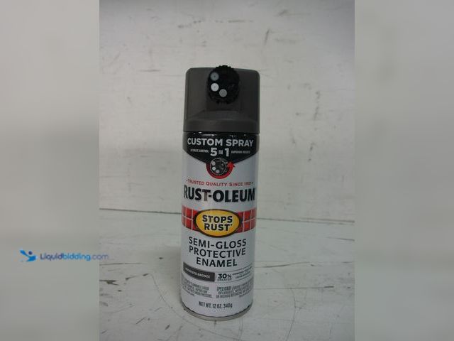 Lot 49-1629053 - Lot of (6) Rust-Oleum 376911 Stops Rust Custom Spray 5-in-1 Spray Paint, 12 oz, Semi-Gloss Anodized ...