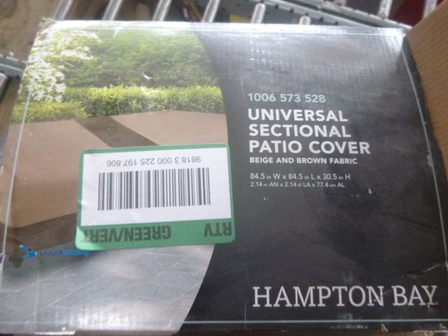 Lot 49-1518268 - Hampton Bay V-Shape Beige Patio Furniture Cover Model # HB201204, Slightly Used  Ref#HD0724
