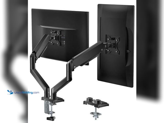 Lot 49-5436153 - WALI Dual Monitor Stand for 17-32 inch Computer Screens, Dual Monitor Arms for 2 Monitors Holds up t...