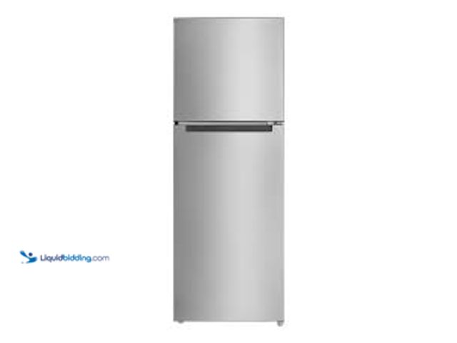 Lot 49-5479076 - Vissani 10.1 cu. ft. Top Freezer Refrigerator in Stainless Steel, Garage Ready. Model #  MDTF10SS Un...