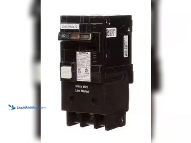 Lot 49-5436902 - Siemens 50 Amp Double Pole Type QPF GFCI Circuit Breaker. Model # US2:QF250AP. Unused.