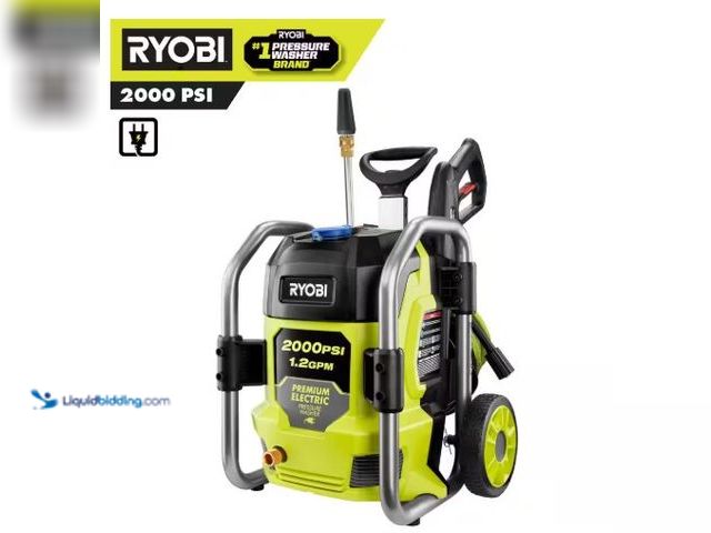 Lot 49-1516623 - RYOBI 2000 PSI 1.2 GPM Cold Water Corded Electric Pressure Washer, 
Model # RY142022, unused, teste...