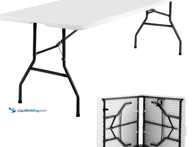 Lot 49-5449247 - FDW Folding Half Portable Foldable Table for Parties Backyard Events (White, 6 FT 70 * 29) (White, 8...