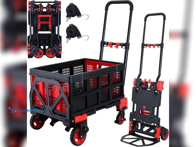 Lot 49-5413754 - 2-in-1Hand Truck Dolly Foldable with Folding Basket,330LBS Capacity Handtruck,Hand Truck Foldable Do...