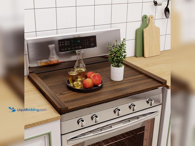 Lot 49-3564153 - Noodle Board Stove Cover Wood (Ready to Use), Stove Top Covers for Electric Stove, Gas Stove, Wooden...