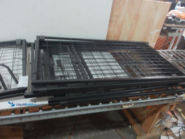 Lot 49-1623693 - Large dog crate pieces, black metal, Parts and repair.   Ref#HD0707