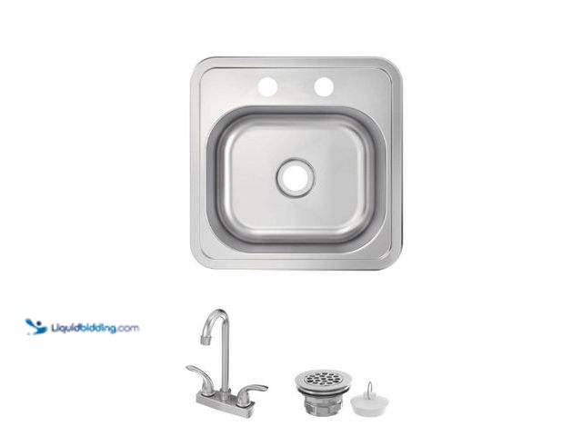 Lot 49-5552395 - Glacier Bay
15 in. Drop-In Single Bowl 20-Gauge Stainless Steel Kitchen Sink with Faucet. Model # V...