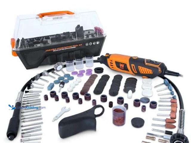 Lot 49-2004586 - WEN 1.3-Amp Variable Speed Steady-Grip Rotary Tool with 190-Piece Accessory Kit, Flex Shaft, and Car...