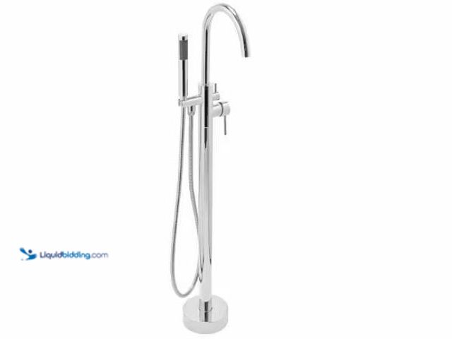 Lot 49-1625392 - AKDY 1-Handle Freestanding Floor Mount Roman Tub Faucet Bathtub Filler with Hand Shower in Chrome, M...