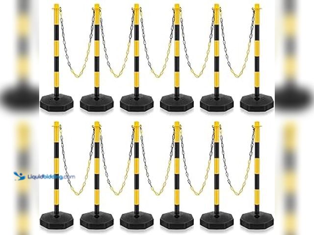 Lot 49-5407728 - Konohan 12 Sets 34 Inch Parking Cone Delineators Post Traffic Cone Plastic Stanchion Set Stands Park...
