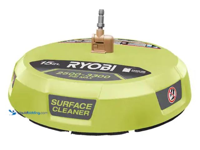 Lot 49-2005791 - RYOBI 15 in. 3300 PSI Surface Cleaner for Gas Pressure Washer, Model # RY31SC01, Slightly used, Scuf...