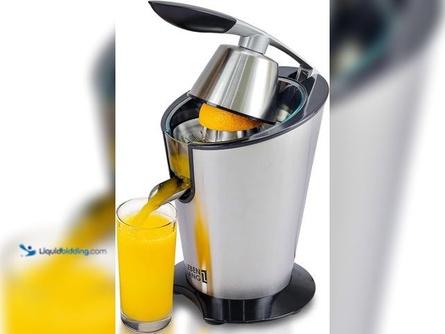 Lot 49-5413738 - Electric citrus juicer with high juice yield | Orange juicer squeezer 200W + 2 cones (SLIGHTLY USED