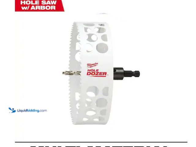 Lot 49-1579068 - Milwaukee 6 in. Hole Dozer Bi-Metal Hole Saw with 3/8 in. Arbor and Pilot Bit Model # 49-56-9698, Us...
