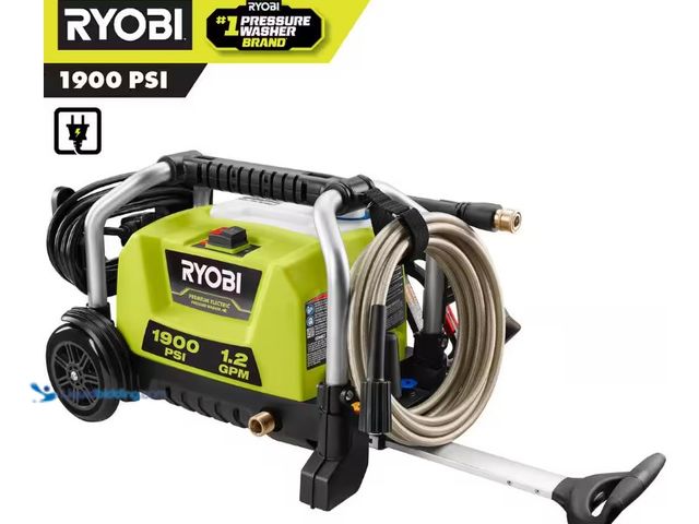 Lot 49-1515810 - RYOBI 1900 PSI 1.2 GPM Cold Water Wheeled Corded Electric Pressure Washer
2.7k, Model # RY1419MT Sl...