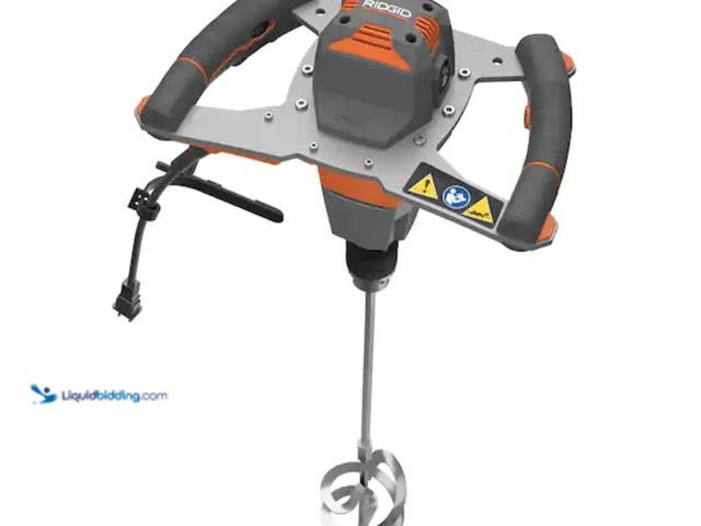 Lot 49-2026388 - RIDGID Single-Paddle Mixer, Model # R7135. MSRP: $179.00.  Slightly used, Has attachments, Works. NO...