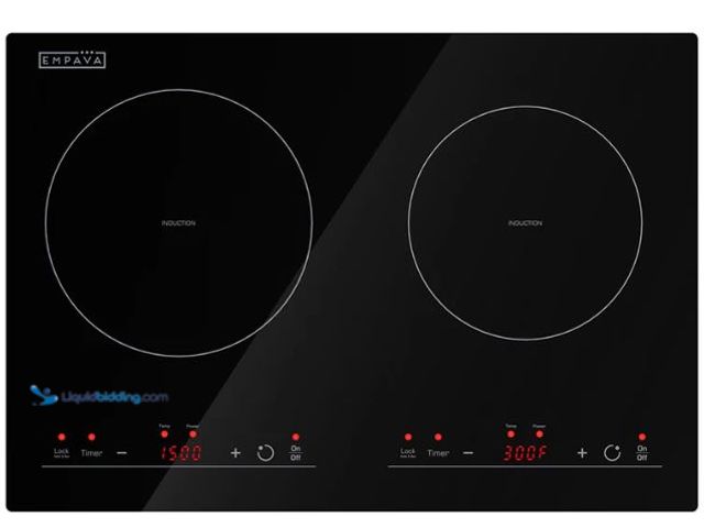 Lot 49-5486393 - Empava 12 Inch Induction Cooktop with 2 burners EMPV-IDC12B2 20.5" L X 14.2" W X 2.2" H Item is used...