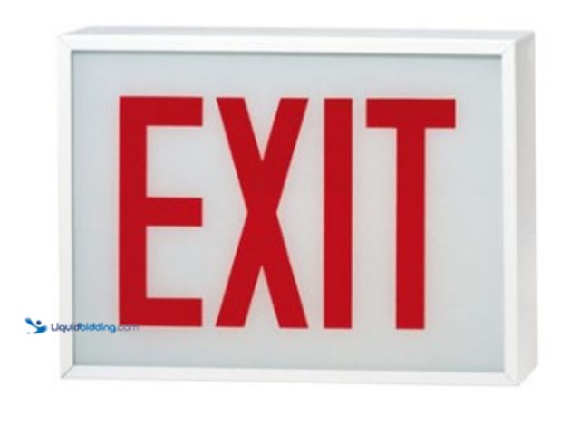 Lot 49-3618547 - Sure-Lites Self Powered LED Exit Sign, White/Red, Model # 1984195, New.   Ref#PA0814
