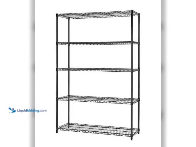 Lot 49-1569756 - TRINITY Black Anthracite 5-Tier Steel Wire Shelving Unit (48 in. W x 72 in. H x 18 in. D), Model # H...